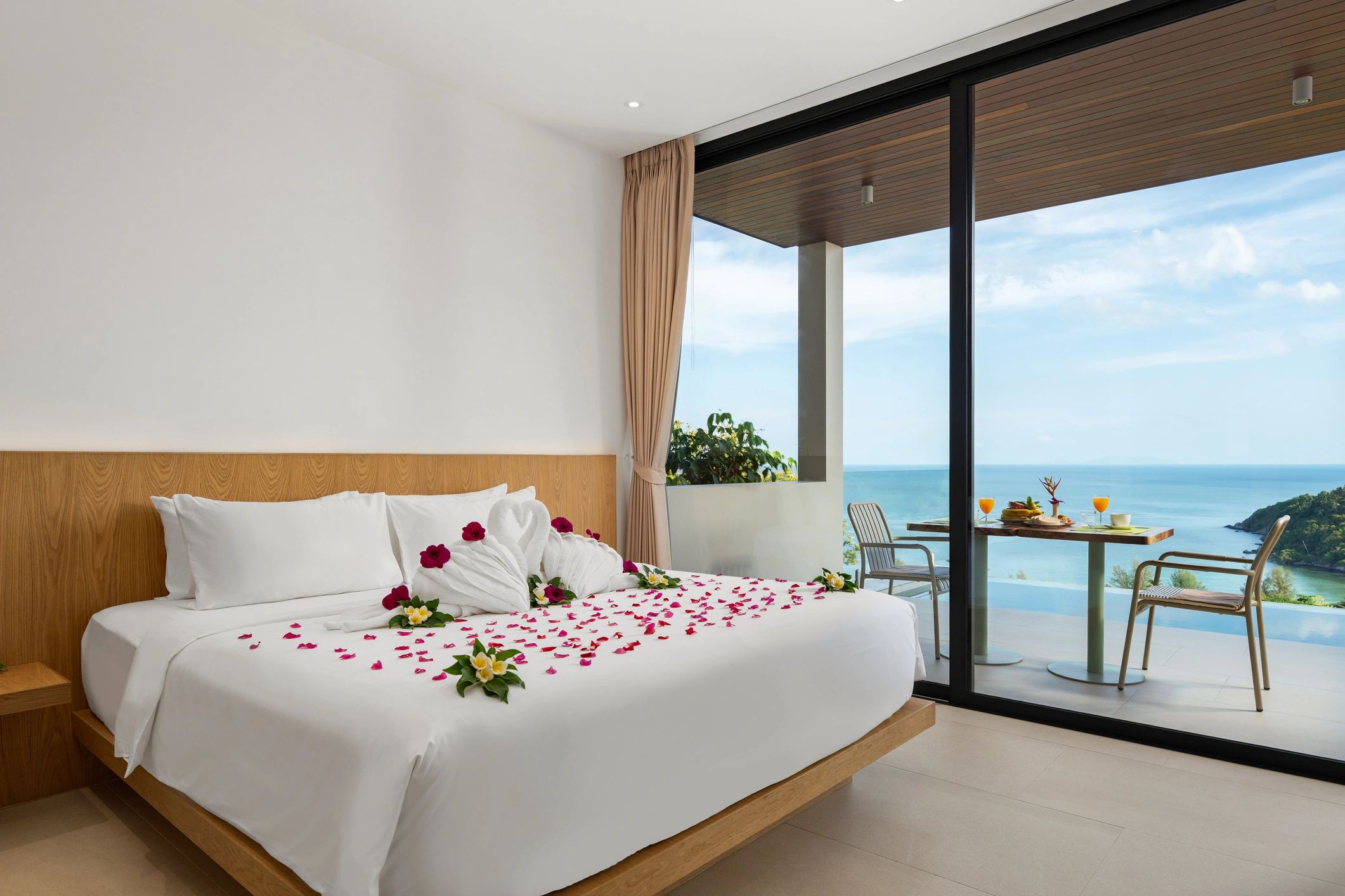 Elegant spa room prepared for a relaxing appointment